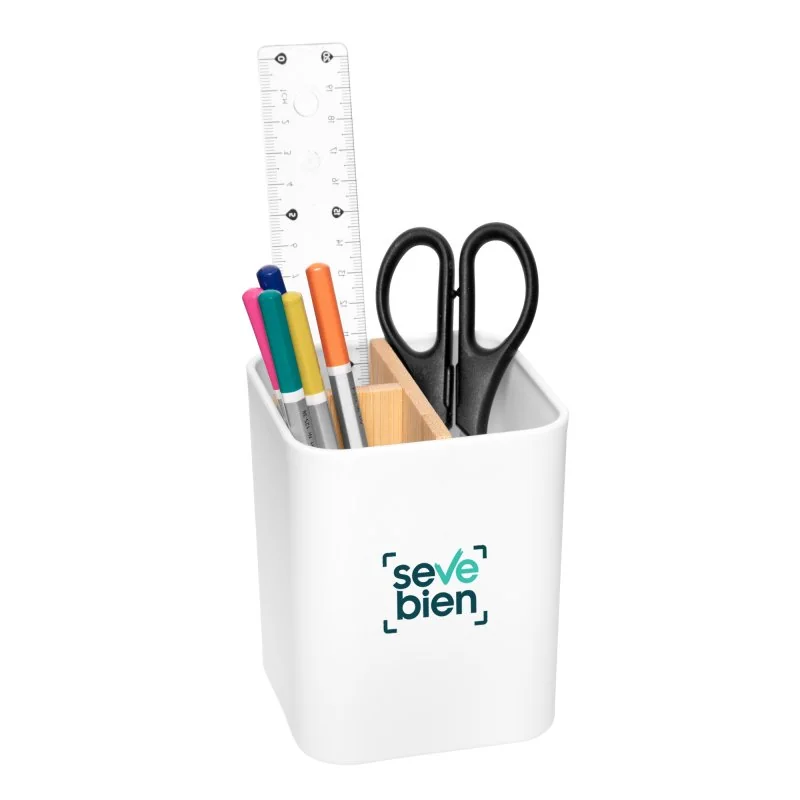 Organizador de Escritorio en Bambú, Color Blanco, vista 5 de 15