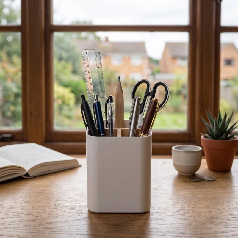 Organizador de Escritorio en Bambú, Color Blanco, vista 14 de 15