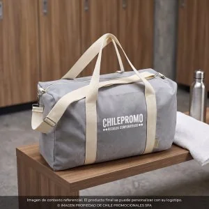 Bolso Deportivo 28L de Algodón Reciclado, Color Gris, vista 2 de 9