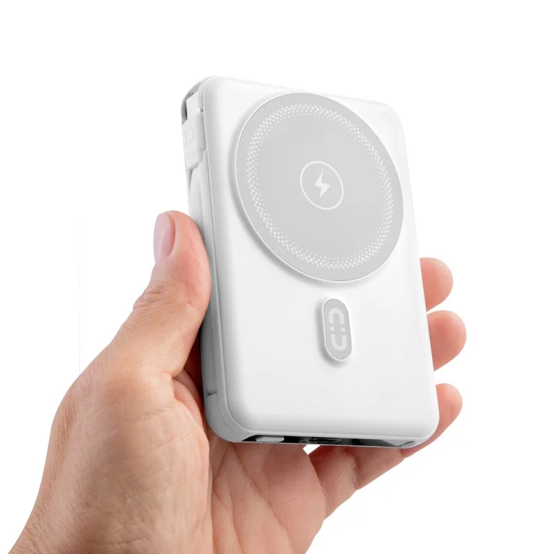 Power Bank Magnético Hug 10000mAh, Color Blanco, vista 12 de 13
