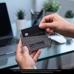 Tarjetero RPET Blocard con RFID, Color Gris, vista 2 de 6