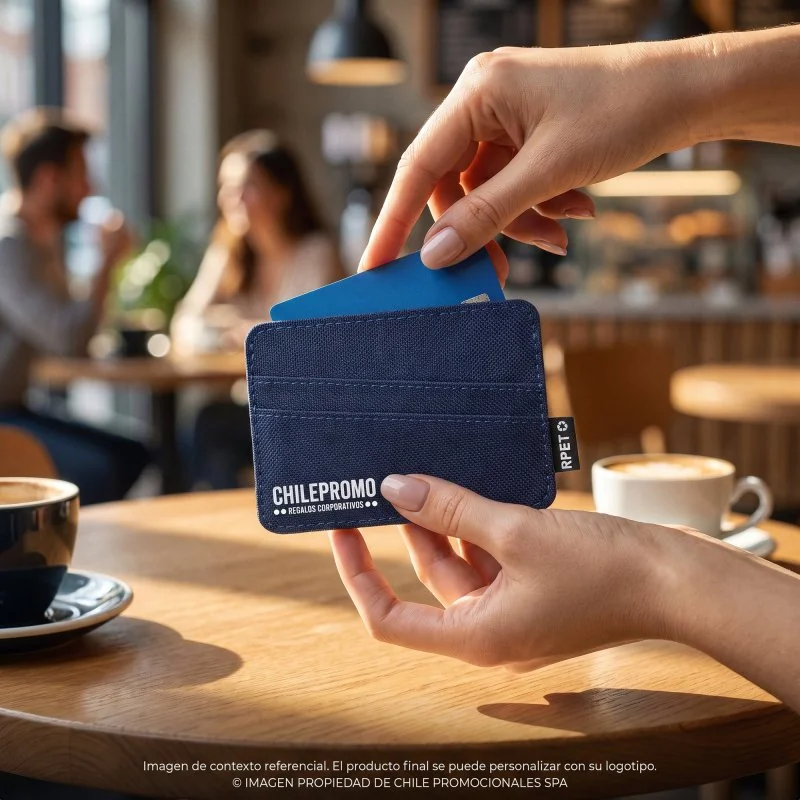 Tarjetero RPET Blocard con RFID, Color Azul, vista 2 de 6